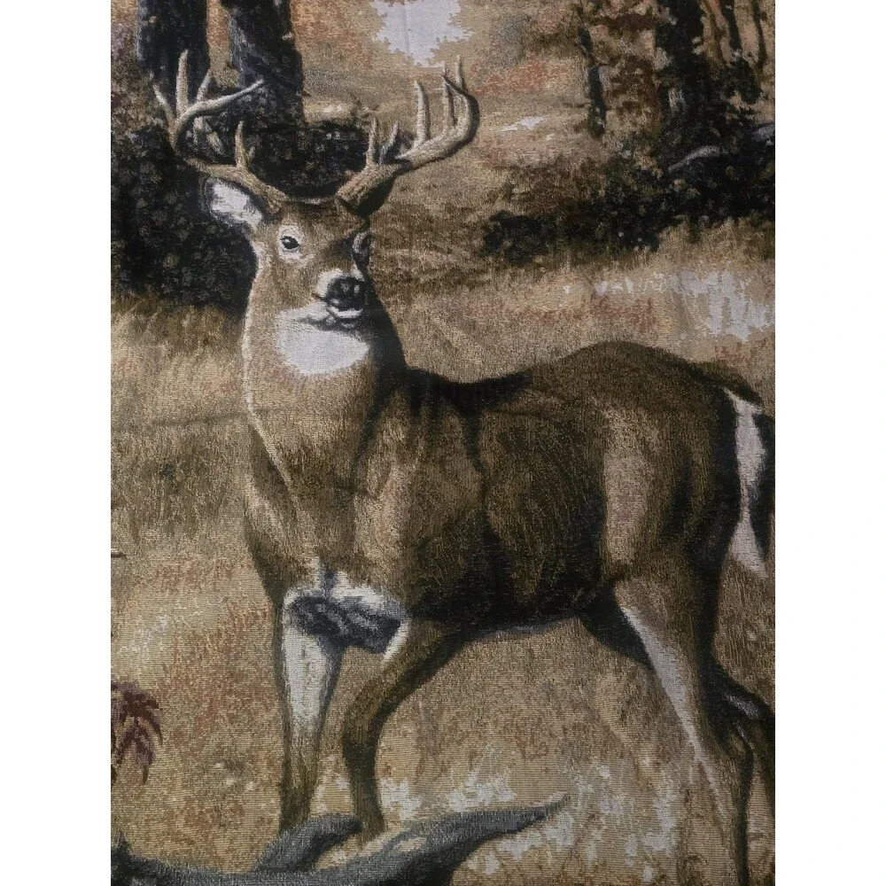 Vintage 1993 Picken Deer Outdoors Tapestry Throw Blanket 50
